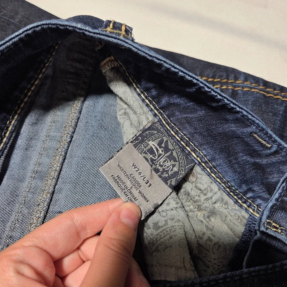 Silver Jeans Co Suki Skinny Dark Wash Denim Jeans Womens W26 L31 Mid Rise